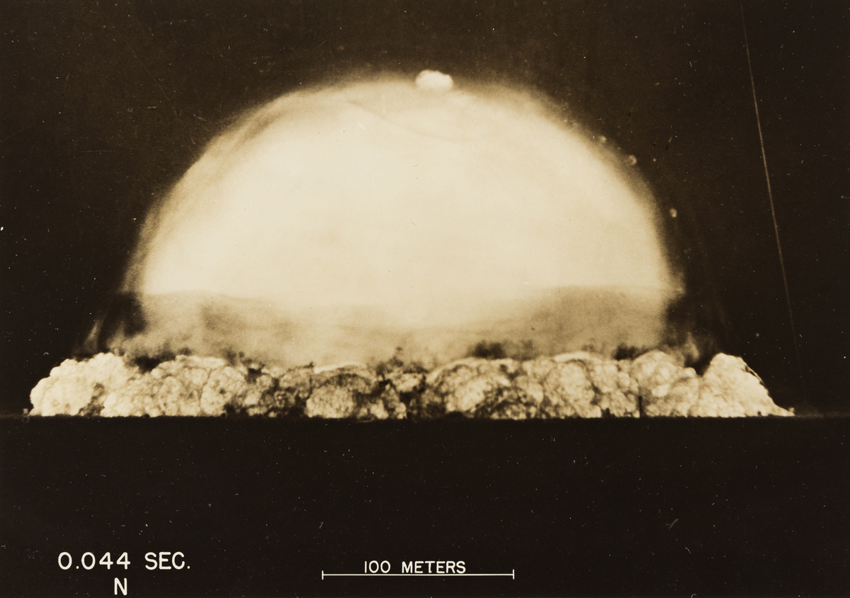 (ATOMIC BOMB--MANHATTAN PROJECT) A series of 19 photographs by Berlyn Brixner depicting The Trinity Test, the first detonation of a nuc